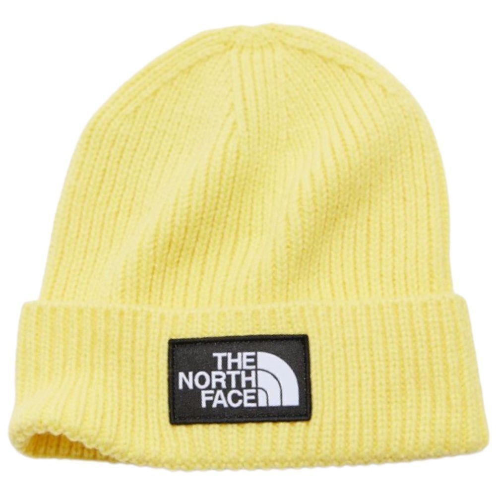 NEW The North Face TNF Logo Box Cuffed Bright Yellow Hat Beanie
